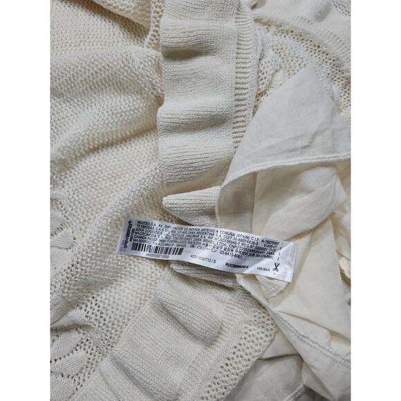 Zara Women's Ivory Boho Knit Embroidered Sleeveless Mini Dress Size S - Picture 11 of 11